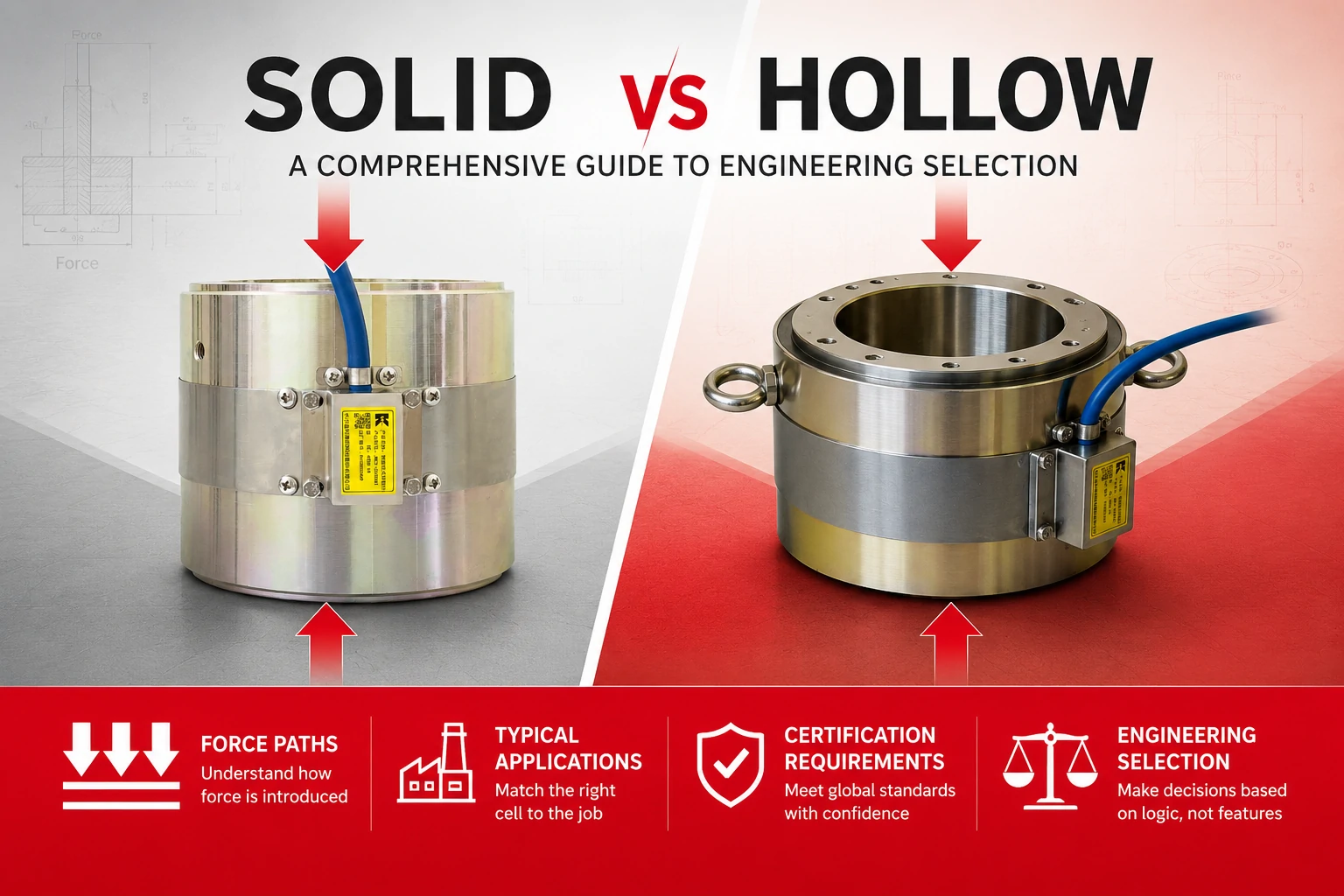 Solid vs Hollow Load Cell: Rêbernameyek Berfireh a Hilbijartina Endezyariyê (Rêyên Hêzê û Serlêdanên Tîpîkî û Pêdiviyên Sertîfîkayê)